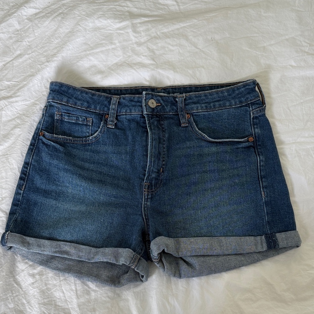 Old Navy Classic Dark Blue Denim Women's Roll-Cuff Shorts